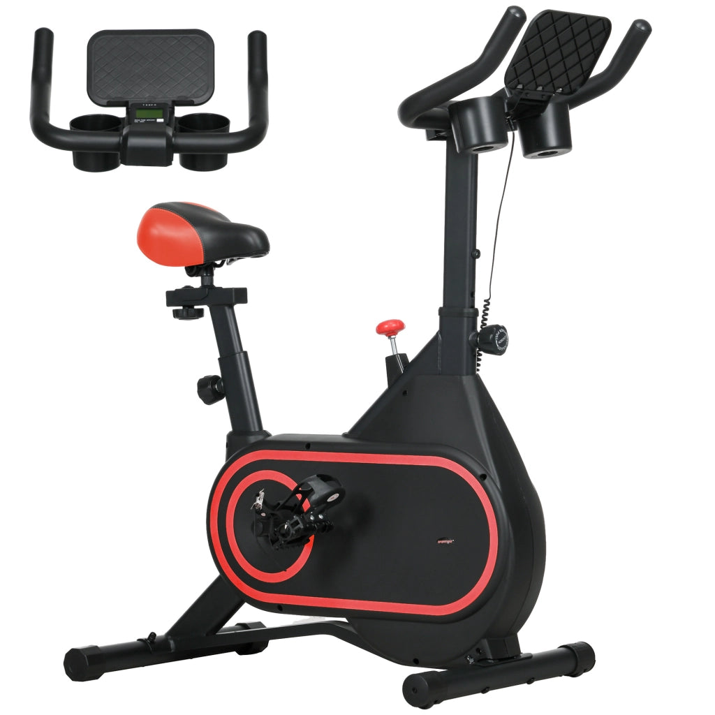 Bicicletta Statica con Volano Inerziale 4 kg ¨C zephmum ¨C Rosso e Nero