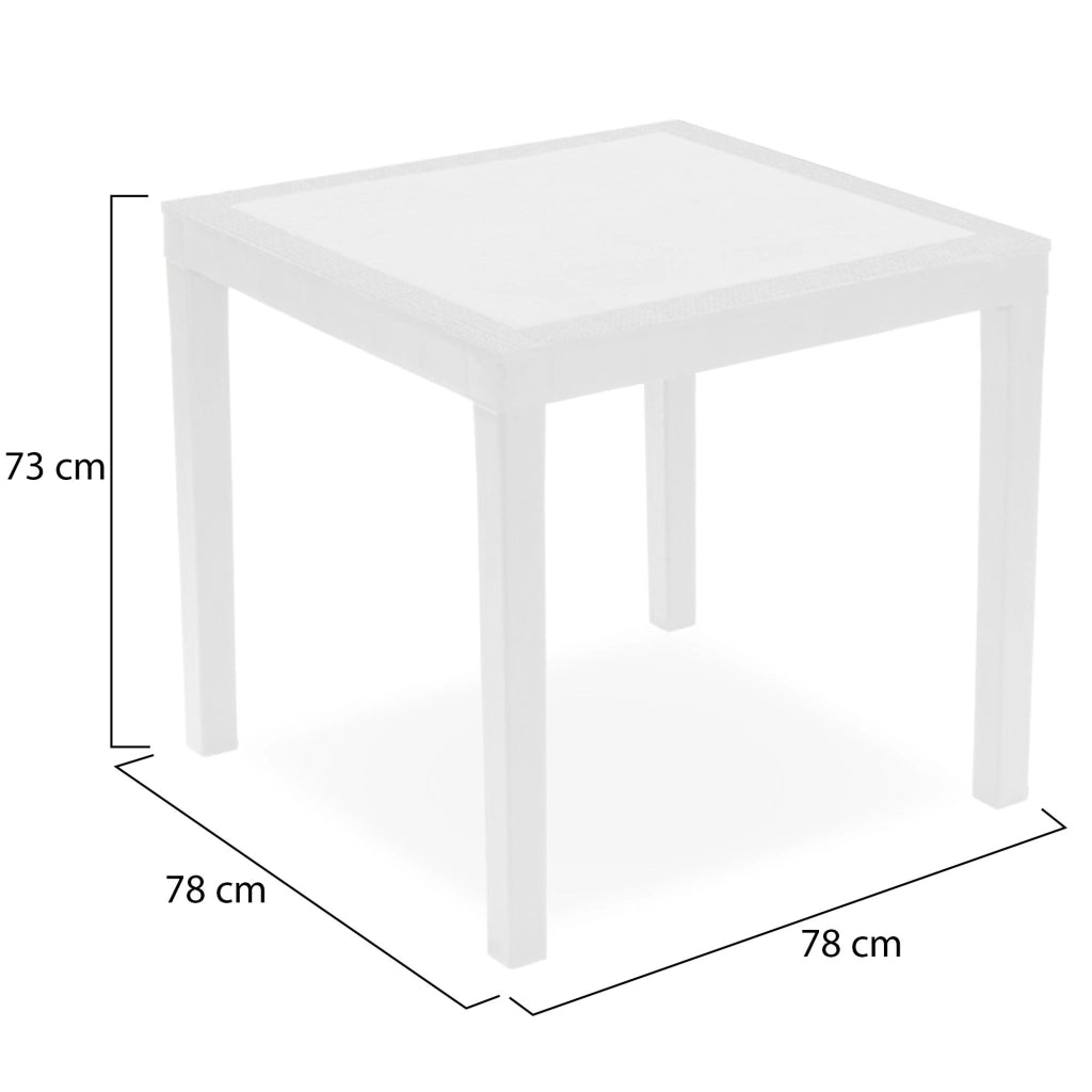 Frostproof, Tavolo da Esterno 4 Posti Made in Italy, 78x78x73h cm Bianco