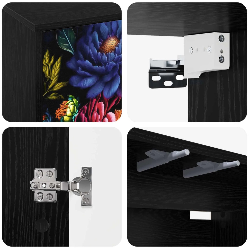 Mobile TV da Parete KIEL 69 x 33 x 40 cm Rovere Nero 8007138