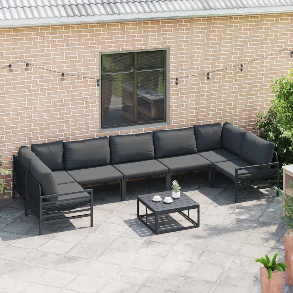 vidaXL Set Divano da Giardino 7 pcs Antracite Acciaio