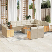 Set Divano da Giardino 13 pz con Cuscini Beige in Polyrattancod mxl 113965