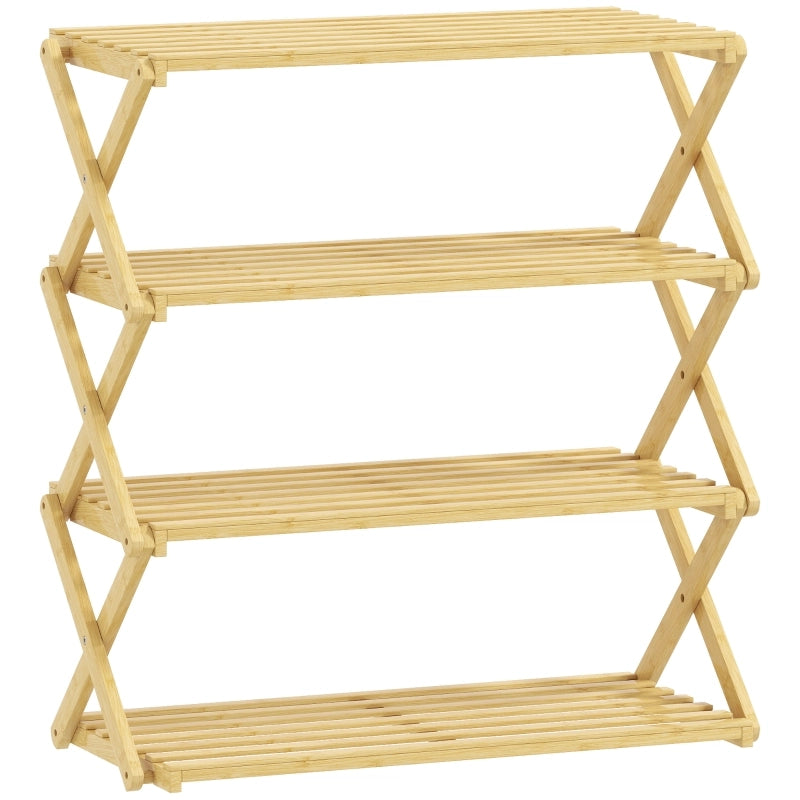 SCARPIERA a 4 livelli 60 x 29 x 67 cm Bambù Naturale