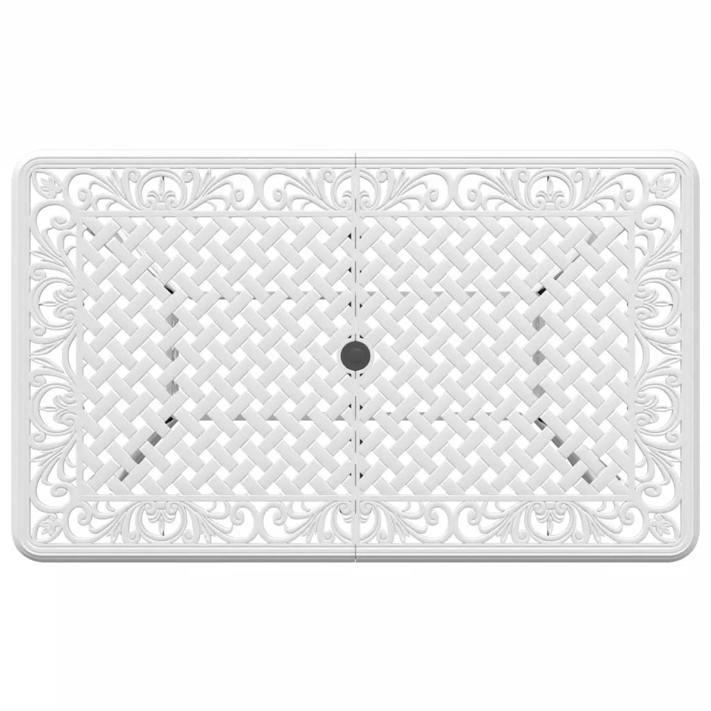 Tavolo da Giardino Bianco 150x90x72 cm in Alluminio Pressofuso 4002805