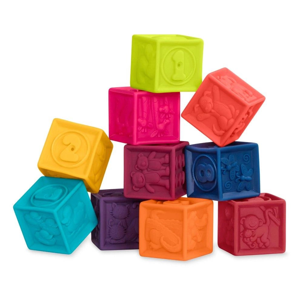 B. Toys - One Two Squeeze - Baby Building Blocks