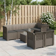 Divano 7 Posti da Giardino con Cuscini Aspetto Rattan PP 3444155