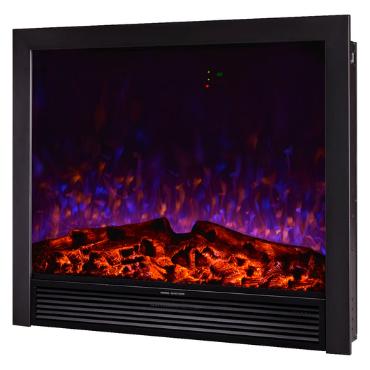 Camino Elettrico da Incasso 85x99x19,5 cm Effetto Fiamma 1500W Maximus Nero