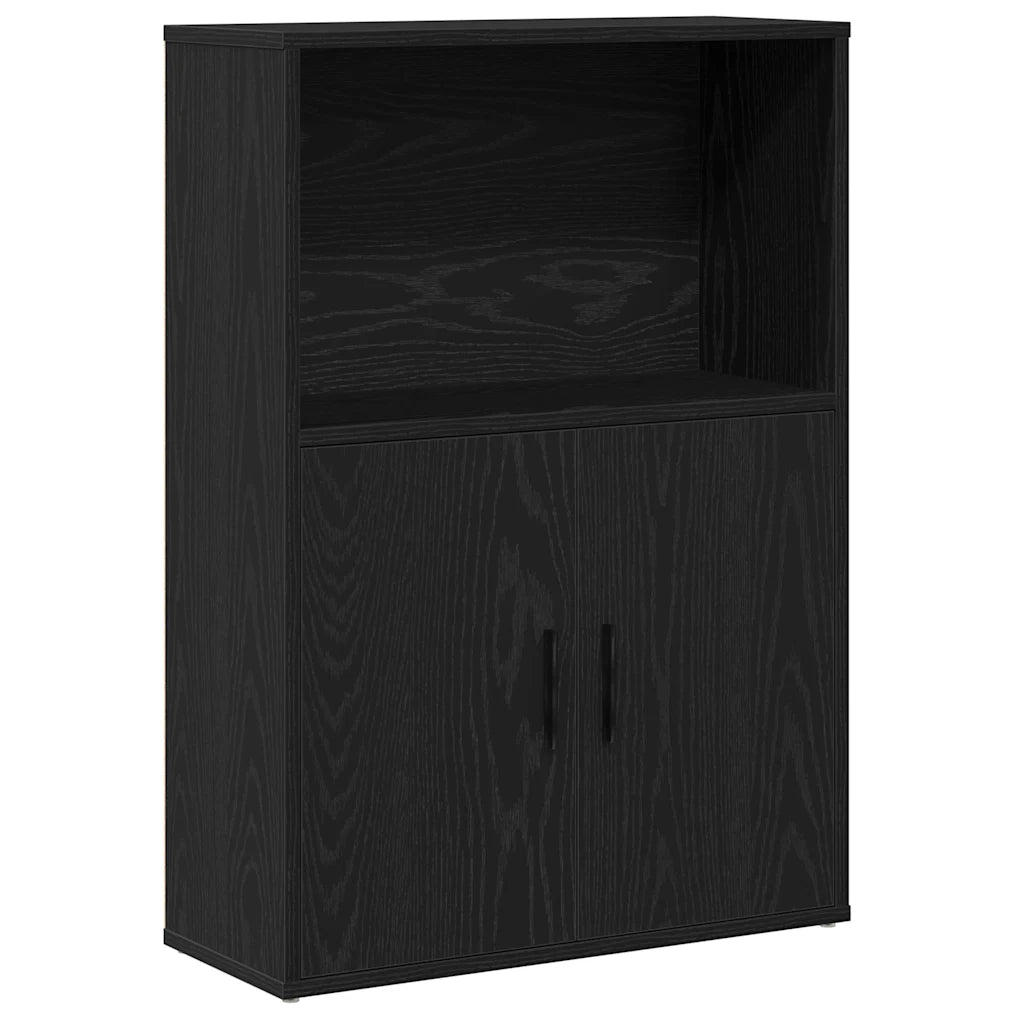 Libreria-Scaffale per Libri-Mobile di Stoccaggio Rovere Nero 60x24x85 cm in Legno Multistrato