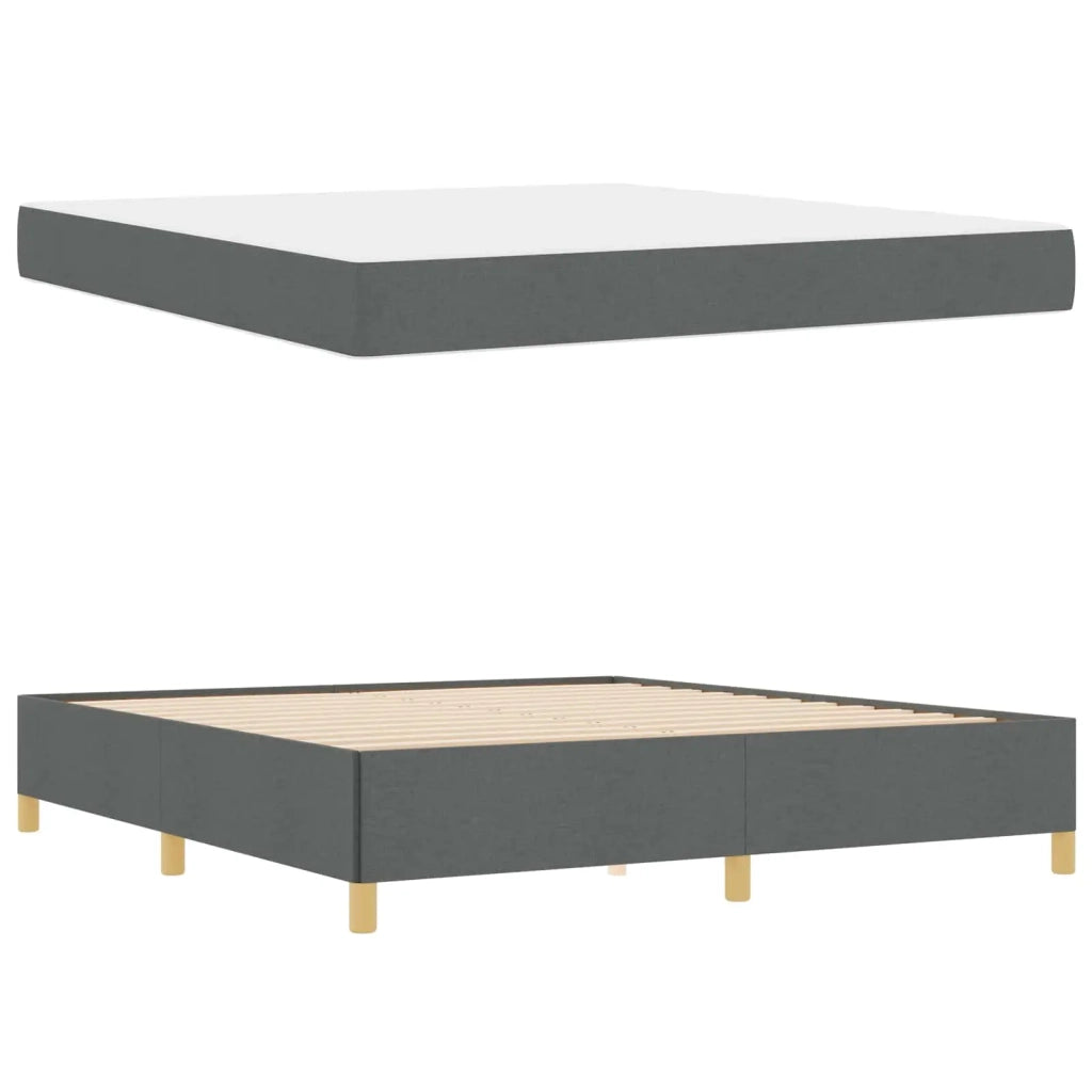 Struttura del letto Grigio scuro 180 x 200 cm Tessuto
