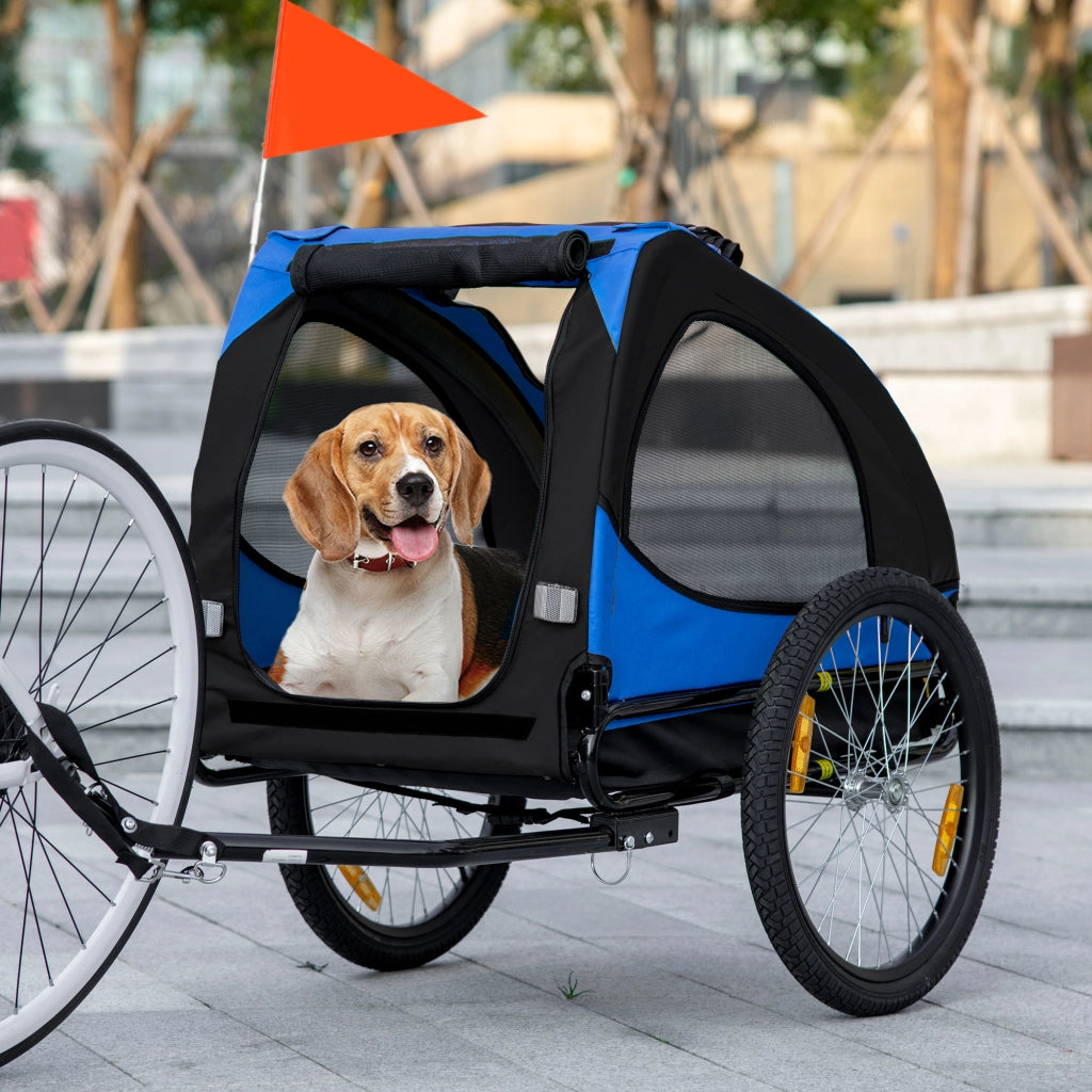 Trasportino per Cani Pieghevole ¨C Minimal ¨C Blu, Oxford, Acciaio, 140x71x83 cm