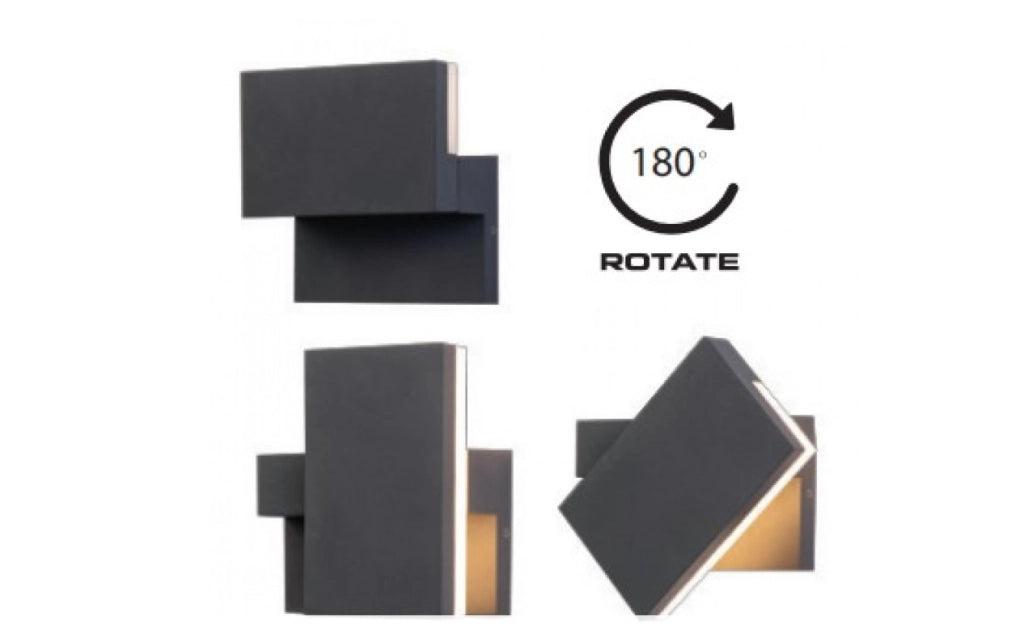 E199 Applique a parete per esterni colore grafite a LED 10W 3000K810LM