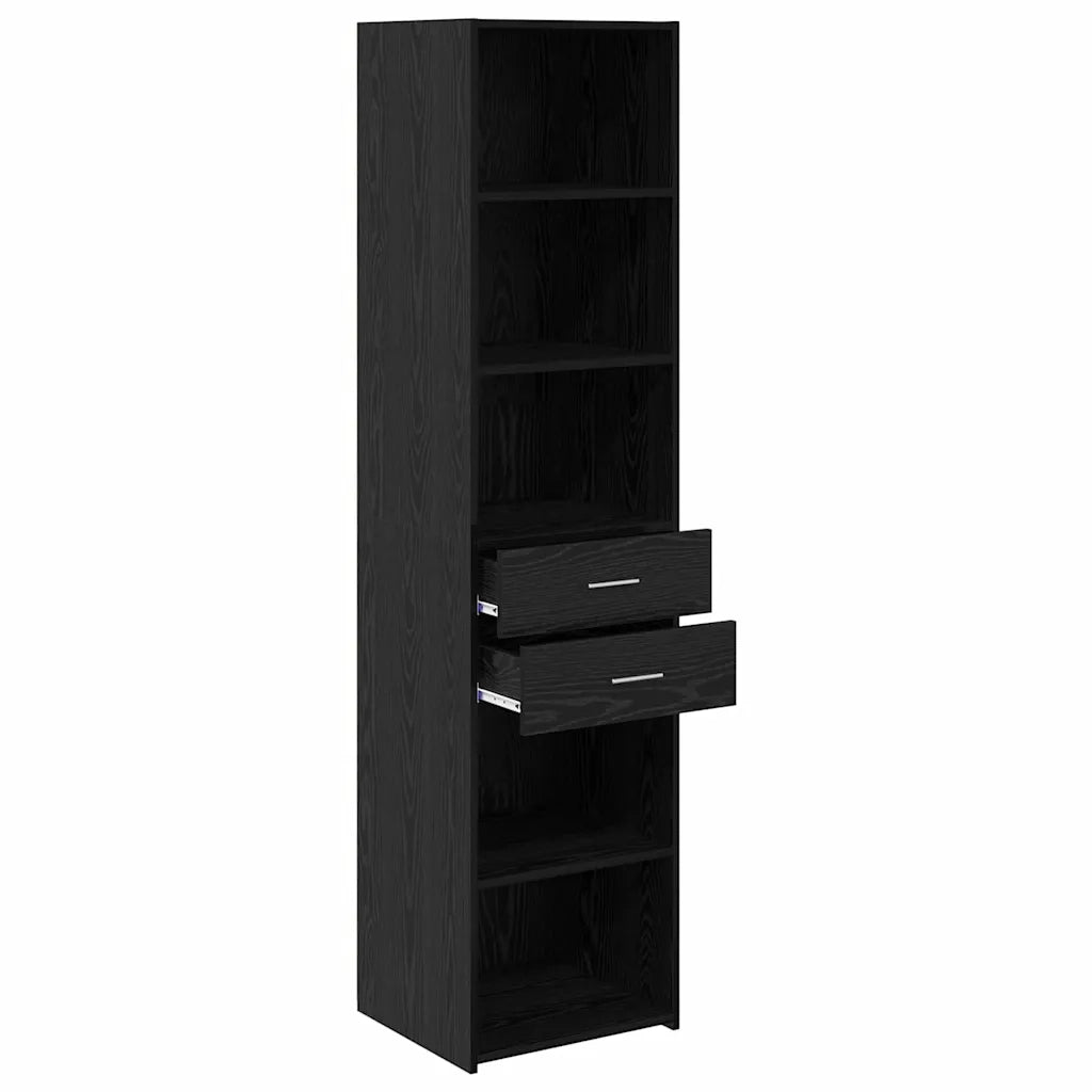Credenza | Madia | Buffet da pranzo | Armadio da pranzo Rovere Nero 45 x 42,5 x 185 cm Legno multistrato