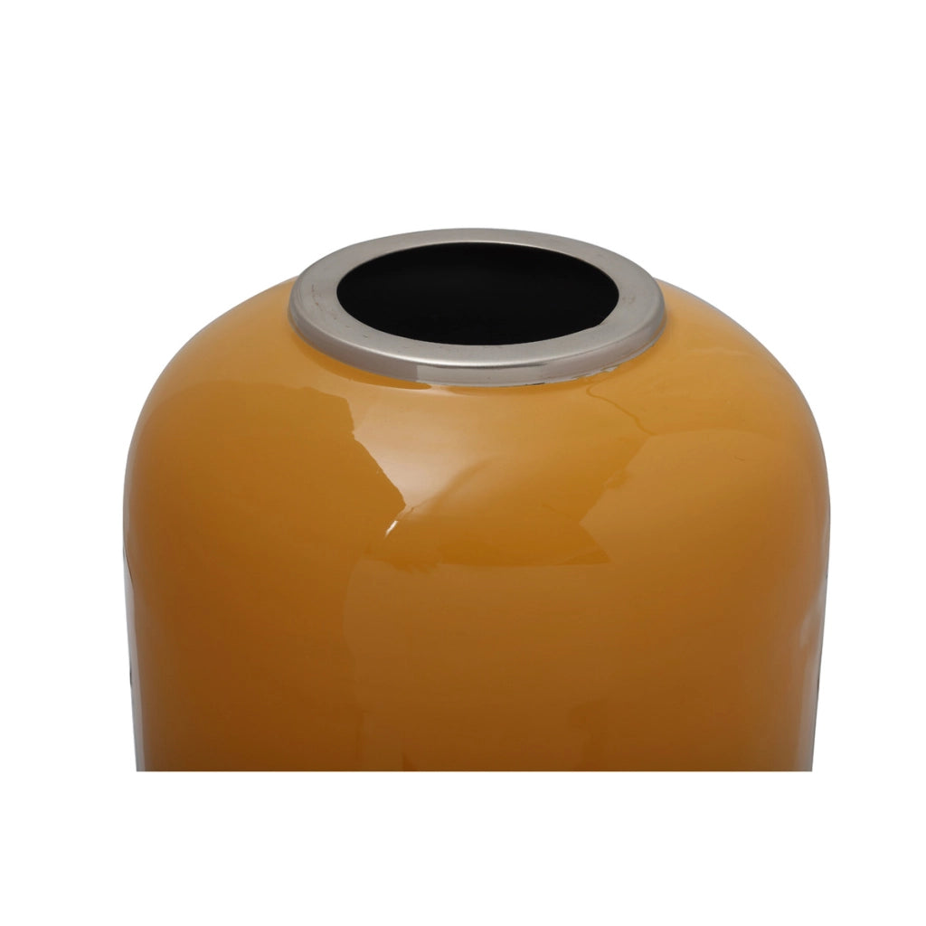 Vaso decorativo Art Deco 225 in metallo giallo e argento