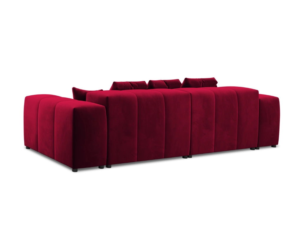 Cosmopolitan Design - Divano modulare "Rome" 3 posti in velluto rosso 
