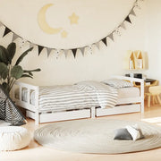 Giroletto Bambini con Cassetti-Struttura Letto Bambini Bianco 90x190 cm Massello Pino 806927