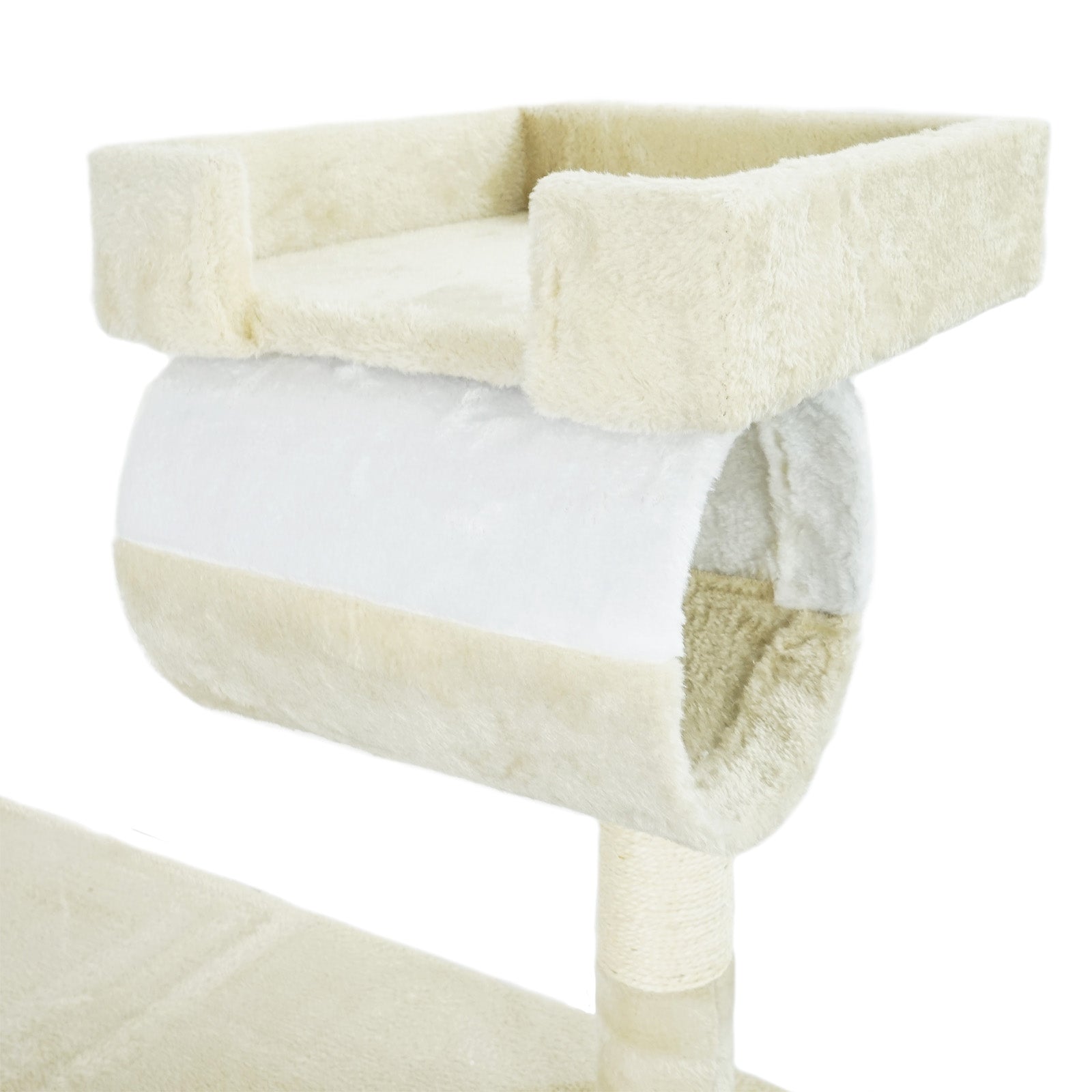 Albero tiragraffi per gatti beige/bianco 141cm per arrampicarsi Sisal