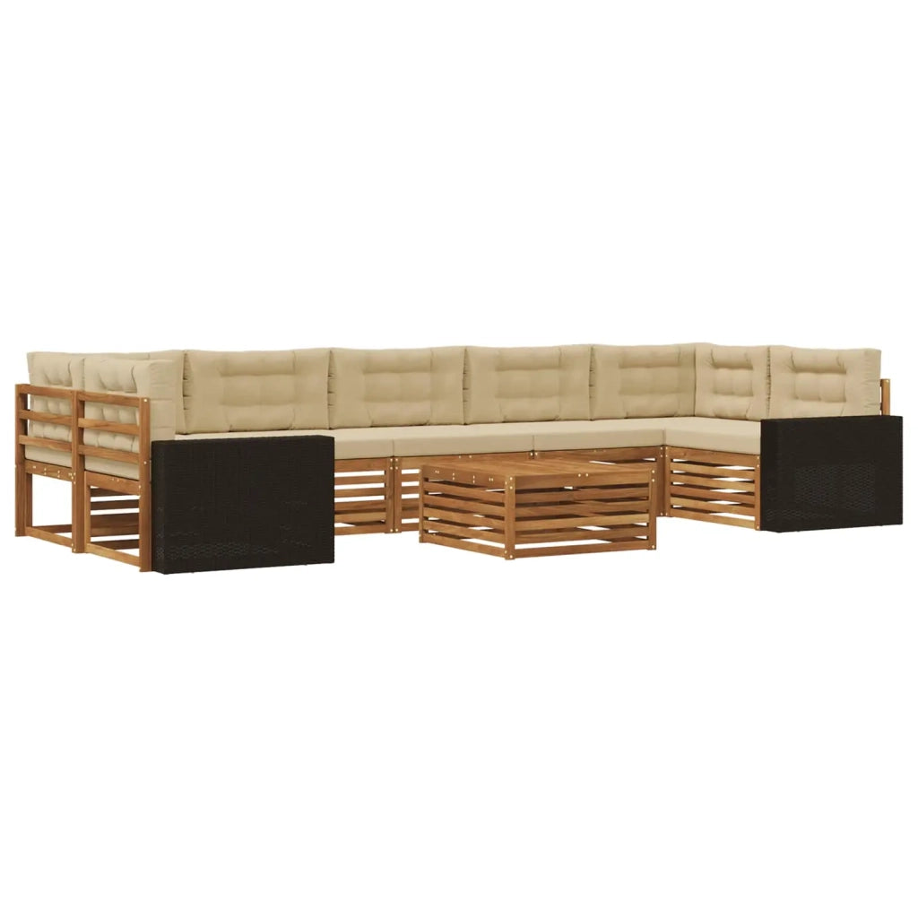 Set di divani da esterno 8 pcs Naturale e Beige 3383156