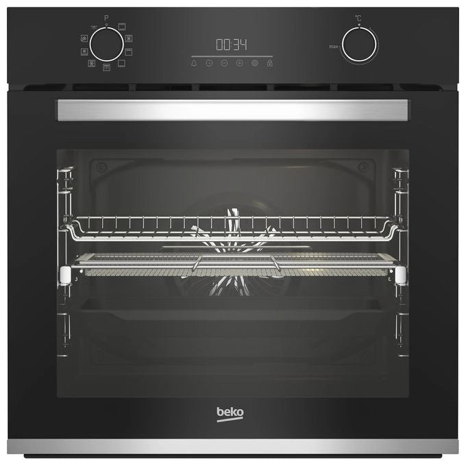 Beko b300 Forno Multifunzione BBIMA13302BMPE Pirolitico con AirFry, , 9 Funzioni, A+, Cristallo Nero e Inox