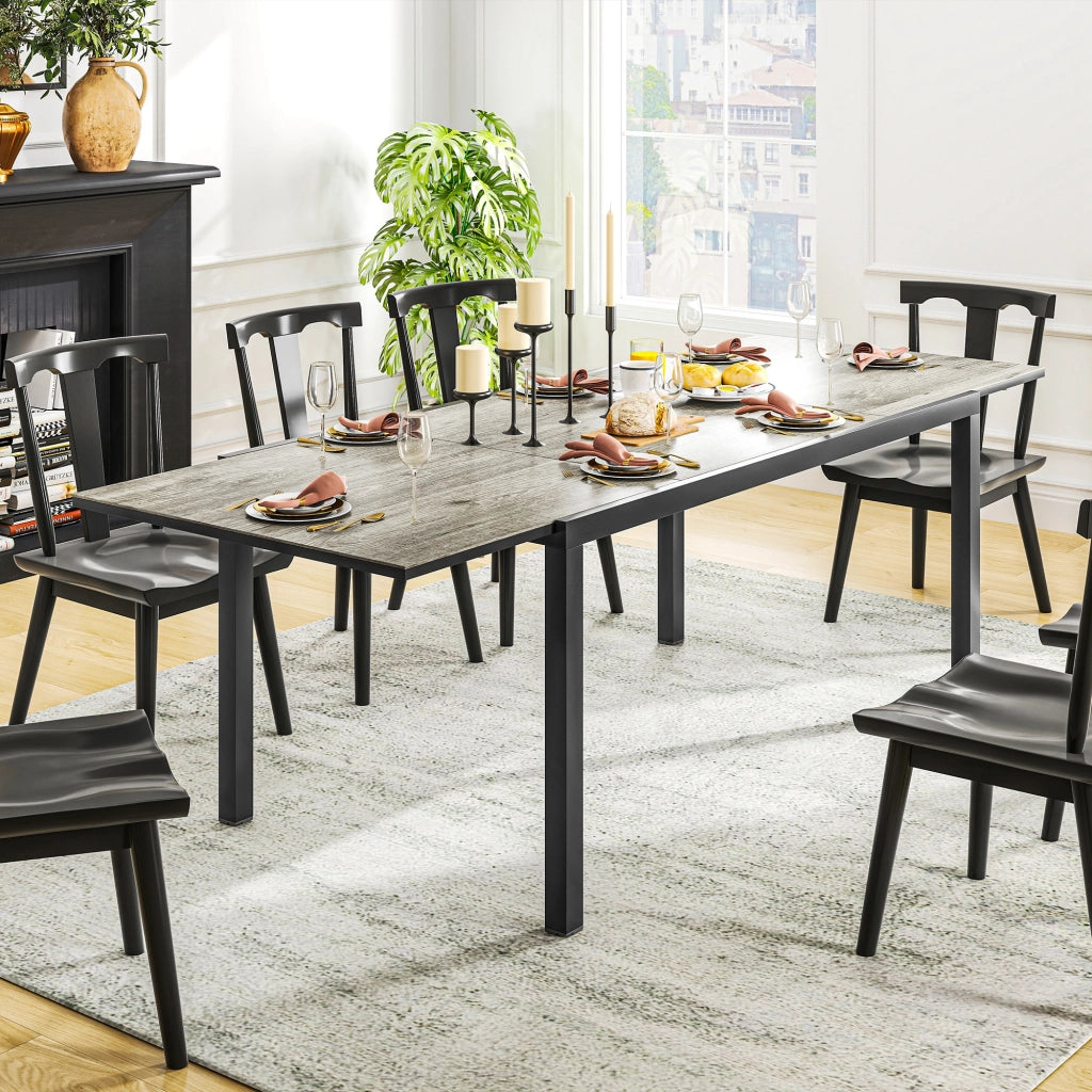 Tavolo da pranzo allungabile per esterni ¨C Zephmum ¨C Grigio, metallo, 160/240 cm