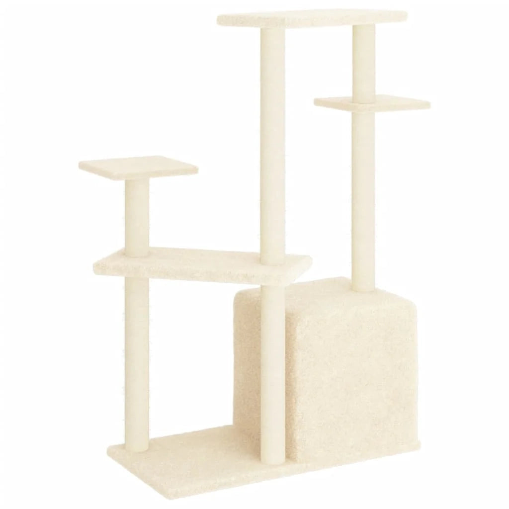Tiragraffi per gatti torre per arrampicata giocattolo piattaforma per arrampicata con tiragraffi in sisal 107,5 cm crema 02_0022451