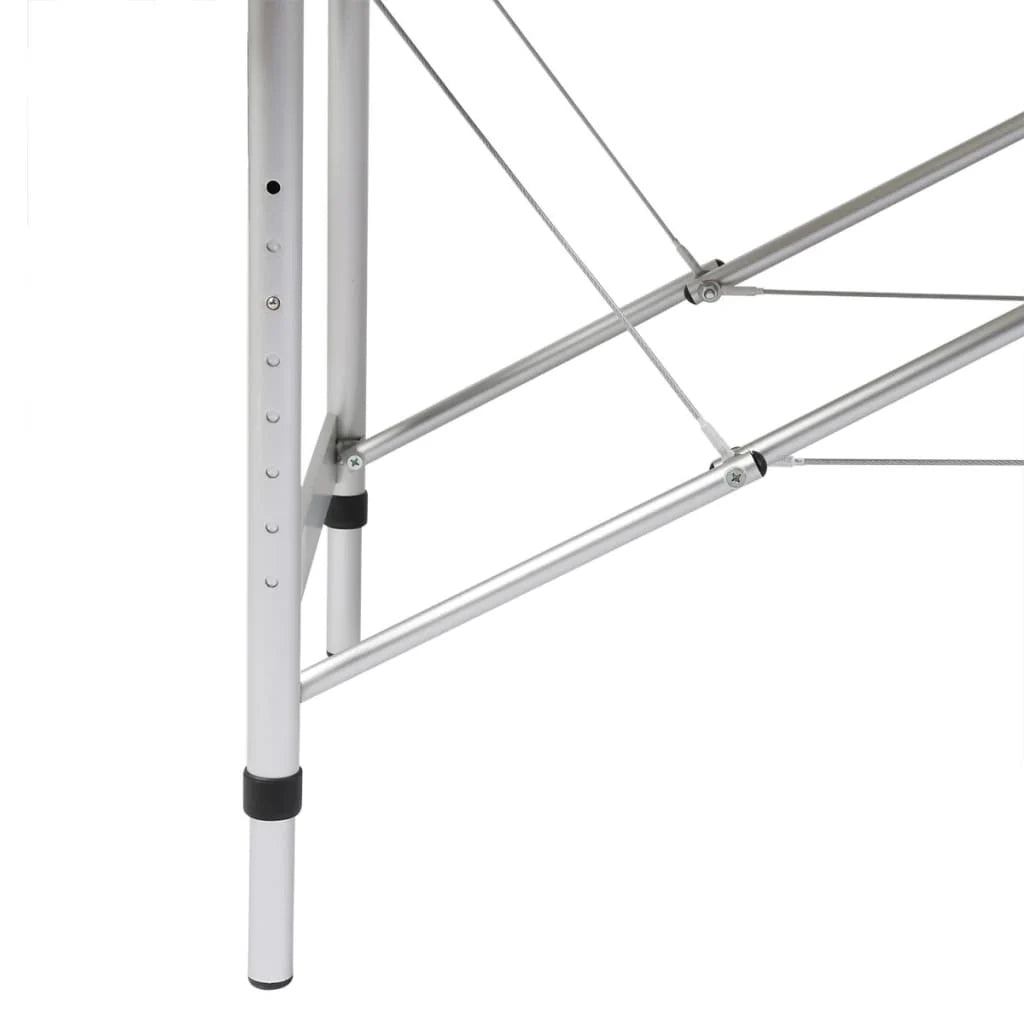 Lettino da massaggio pieghevole a 4 zone con struttura in acciaio inox bianco crema 02_0001877