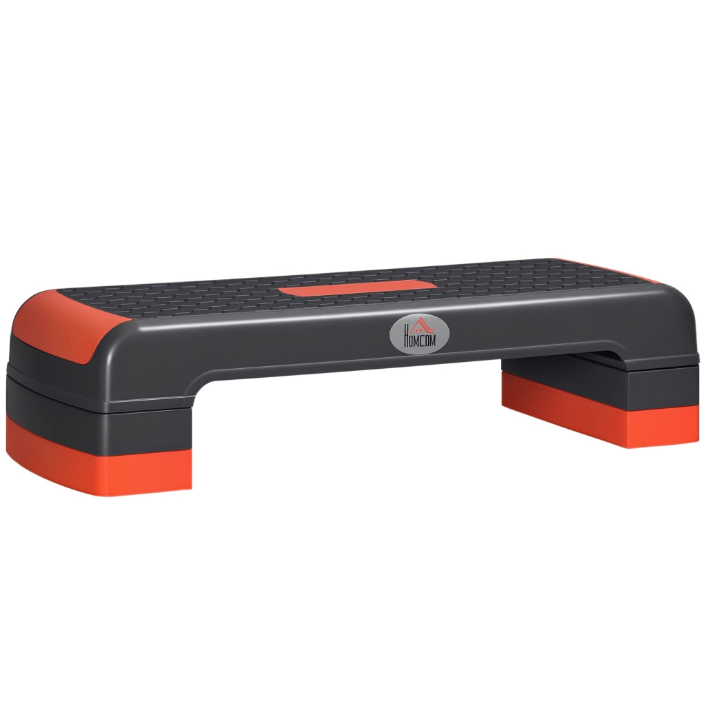 Stepper Fitness Aerobico Regolabile ¨C zephmum ¨C 78x28x20 cm Grigio e Rosso