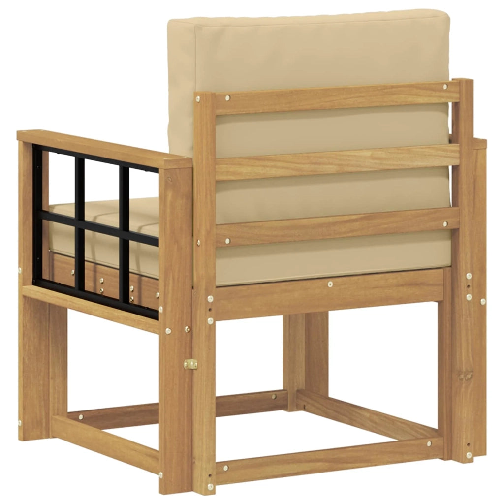 2 Pezzo Set di divani da esterno-Sofa da giardino Poliestere Bianco e Beige 873511