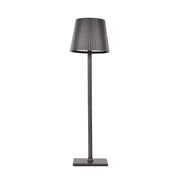 LAMAPADA DA TAVOLO LED GRIGIA RICARICABILE CON PARALUME PLISSETTATO ALIMENTAZIONE SOLARE E USB 3 TEMPERATURE COLORE - IDEALE PER RISTORANTI BAR HOTEL E TERRAZZE