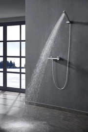 IMEX Miscelatore doccia Monza in ottone e zama cromato con corpo rubinetto in ottone tubo flessibile PVC 180 cm supporto ABS doccetta rotonda cartuccia ceramica Ø35 mm – modello Imex-BDM039-5