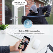 Camera di sorveglianza intelligente con visione notturna e rilevamento movimento PIR - 1080P 2MP - audio bidirezionale - IP67 impermeabile - batteria ricaricabile - per uso interno - WiFi 2.4GHz - bianca.