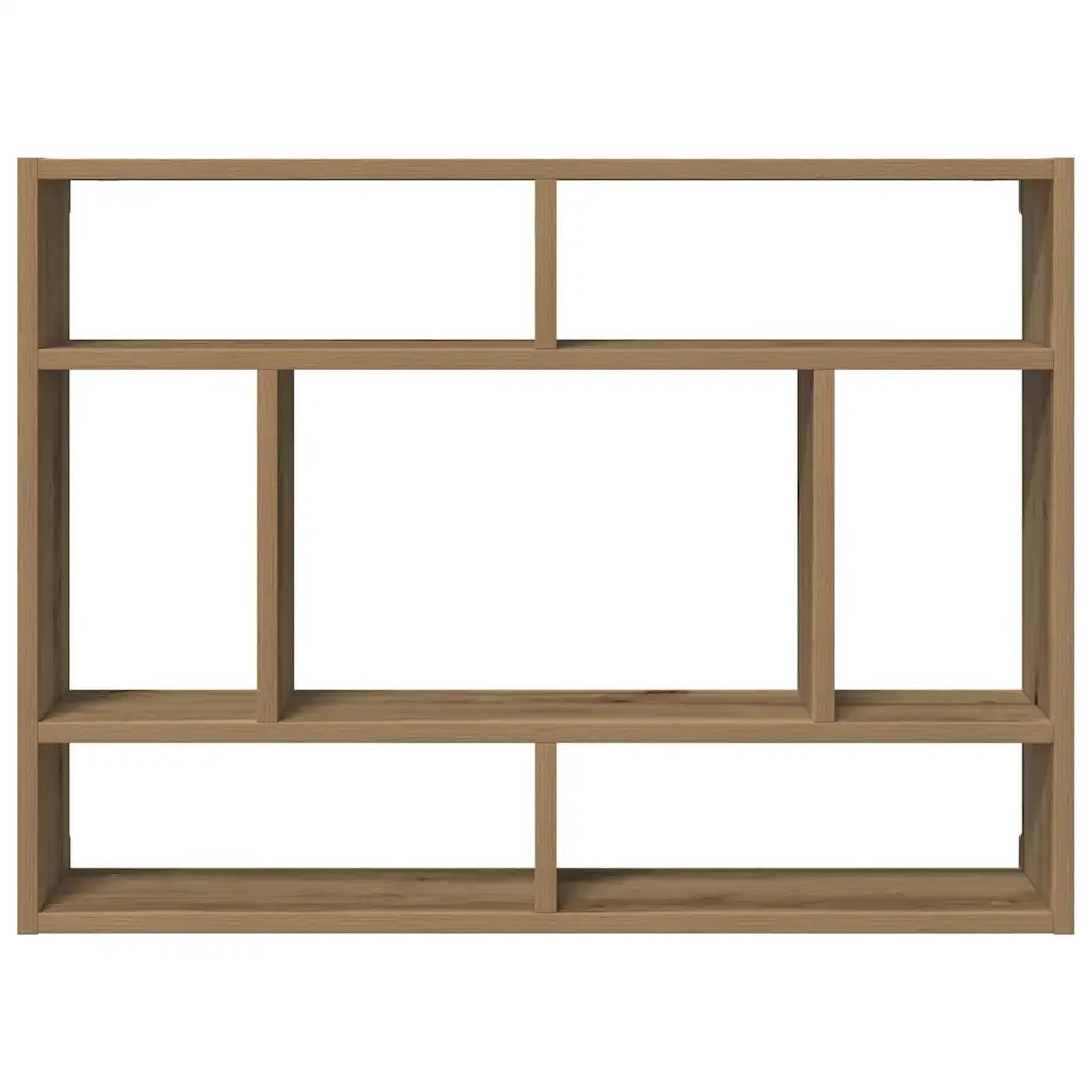 Scaffale a Parete Rovere Artigianale 75x16x55 cm in Truciolato 862046