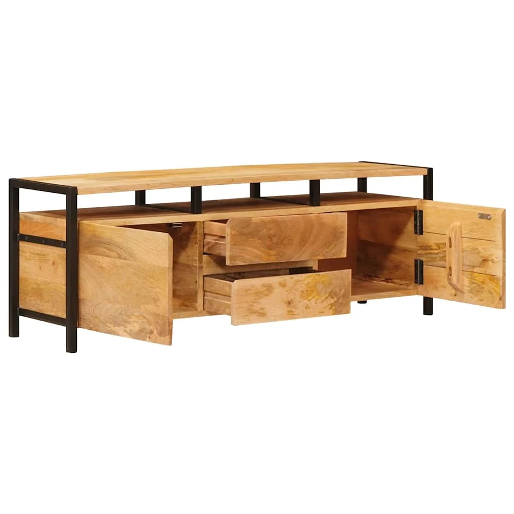 Mobiletto portaoggetti con cassetti moderni 110 x 30 x 40 cm in legno massello di mango marrone 02_0058087