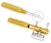 Attrezio per nodi di pesca in lega di alluminio dorata - Attrezzo per nodi di pesca - Portatile e duraturo - Utile per pescatori - Dimensioni 11,8 cm x 1 cm - Attrezzo per nodi di pesca