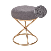 Pouf Boucle grigio con gambe in metallo Camera da letto Soggiorno Accessori per sedersi