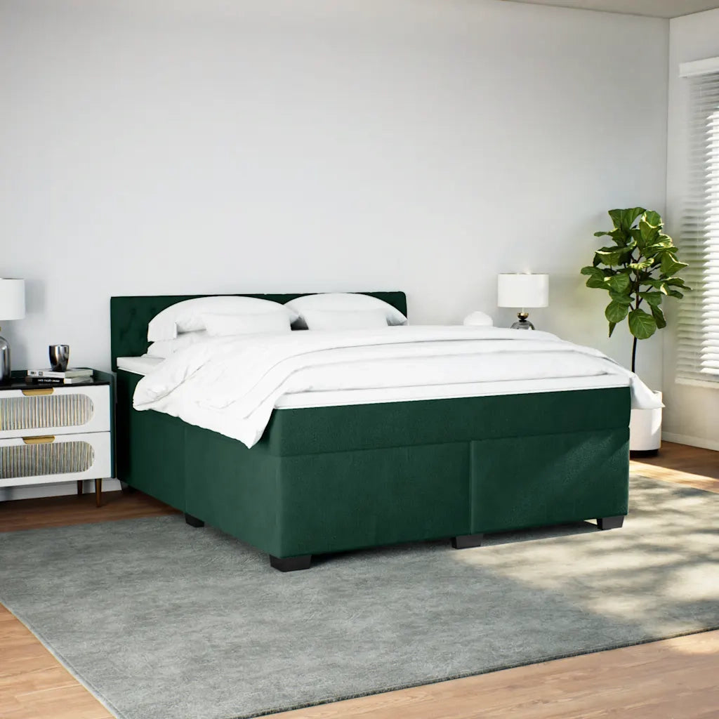 Giroletto a Molle con Materasso Verde Scuro 180x200 cm Velluto 3286387