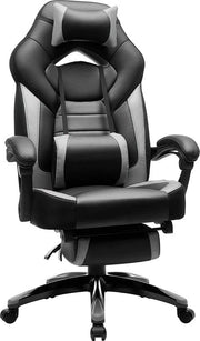 Sedia per ufficio con appoggio per i piedi, design ergonomico, supporto cervicale regolabile, supporto lombare, fino a 150 kg di carico massimo