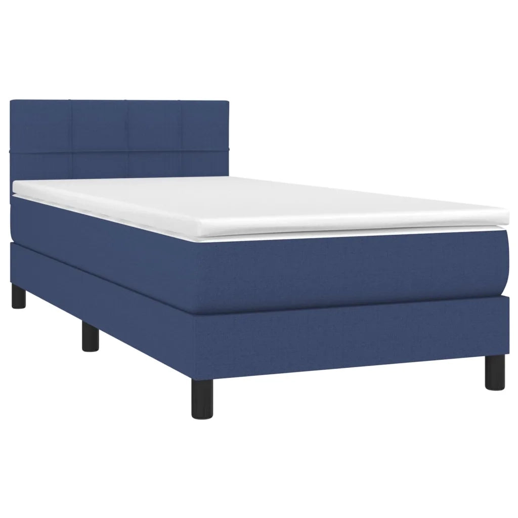 Letto a Molle con Materasso e LED Blu 90x200 cm in Tessuto cod mxl 34580