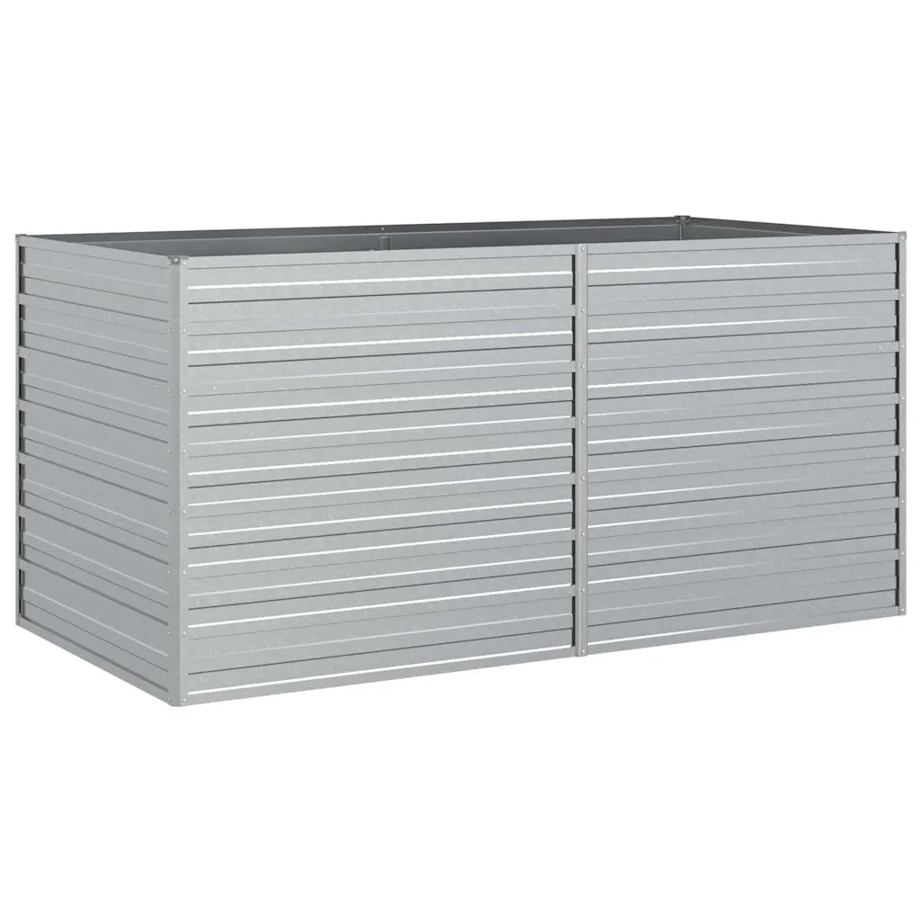 Fioriere | Cassetta per fiori | Letto Rialzato Giardino 160x80x77 cm in Acciaio Zincato Argento