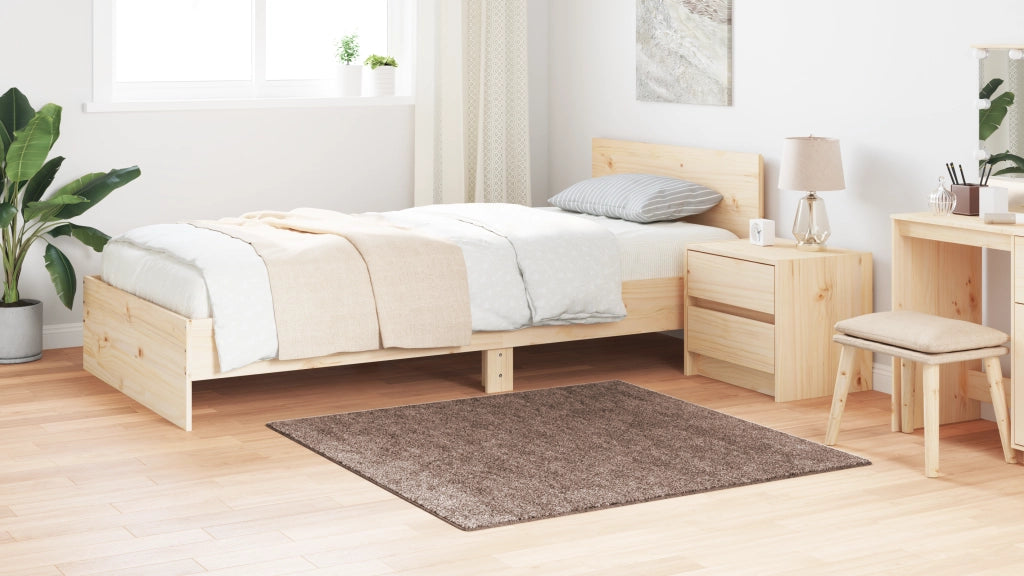 Tappeto Shaggy Alta Pelo Marrone 120x120 cm PP