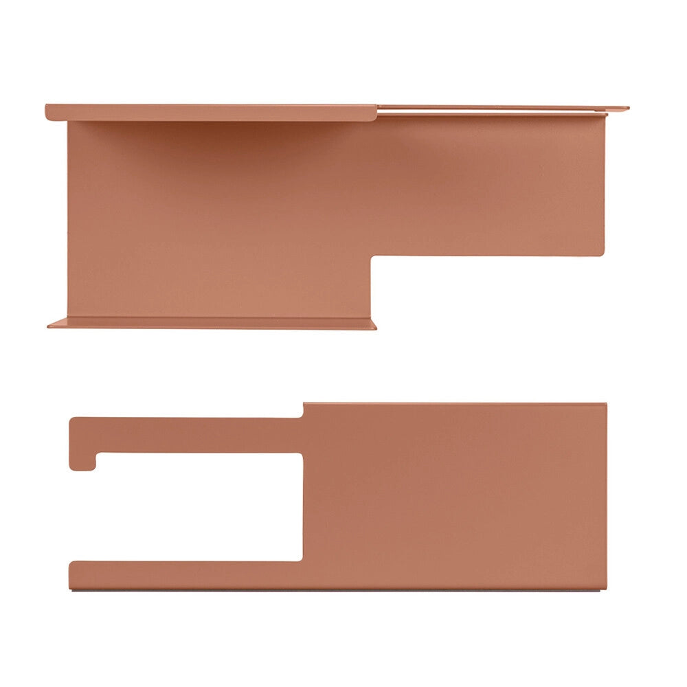 Porta rotolo con mensola bagno terracotta in acciaio senza fori Rea