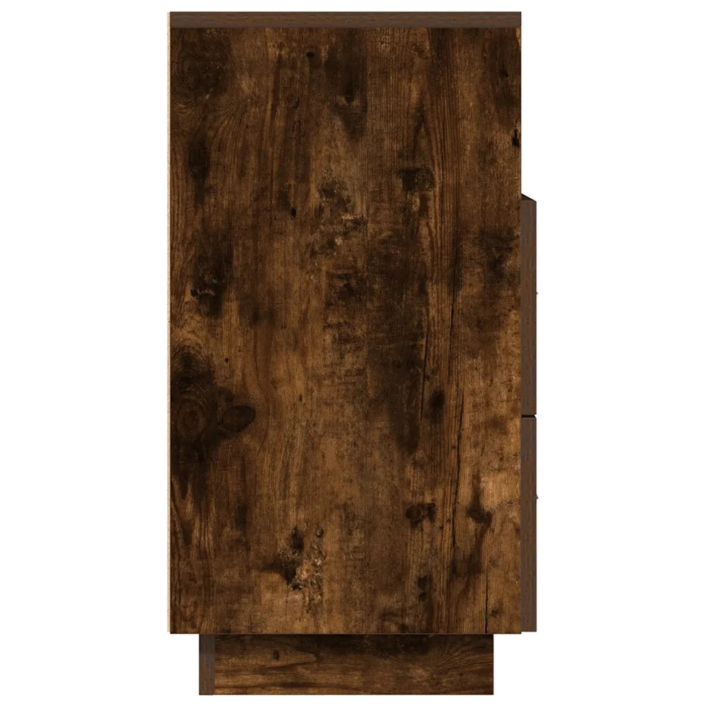 Comodino con 2 Cassetti Rovere Fumo 36x36x68 cm