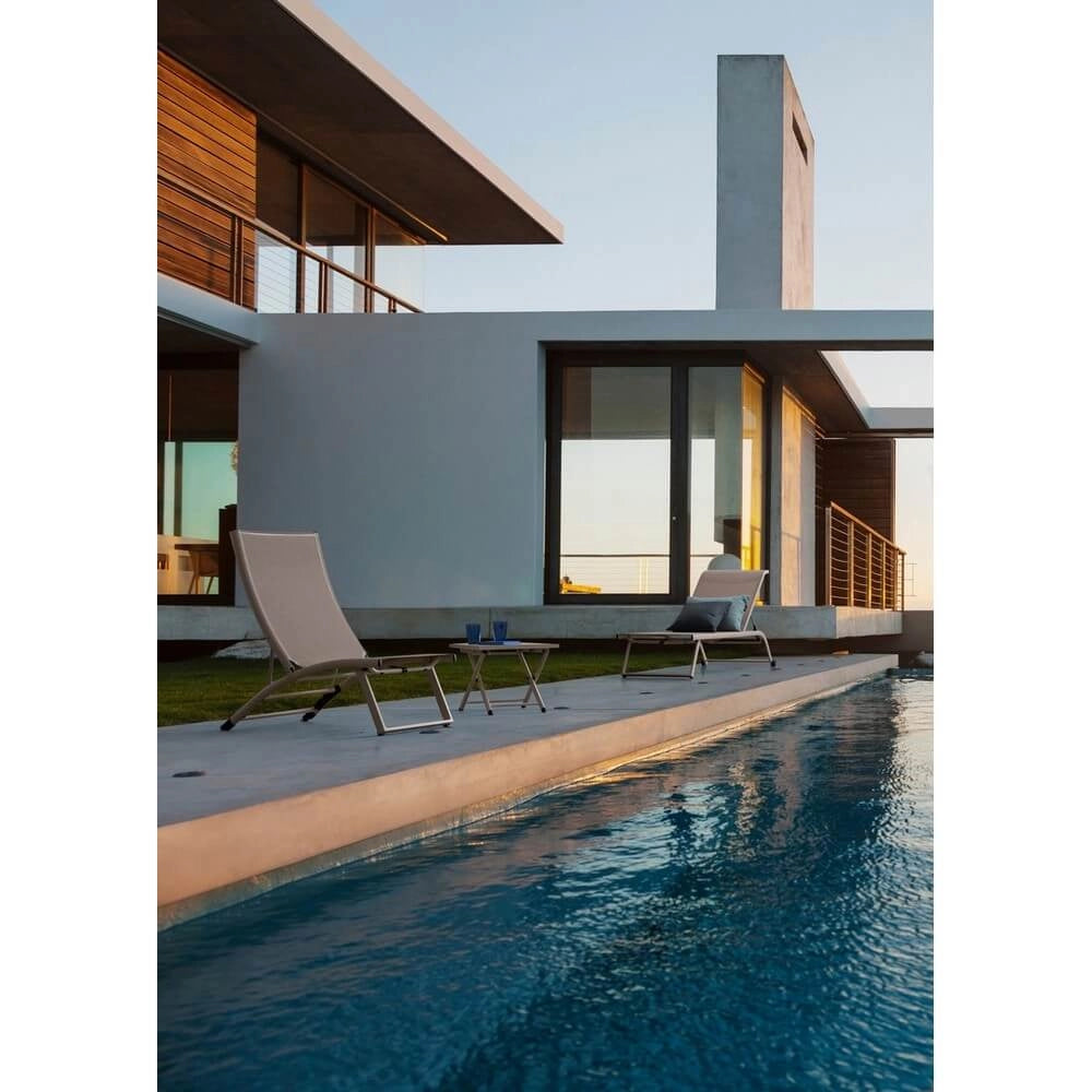 Set di 2 Poltrone Lounge Reclinabili da Esterno in Alluminio e Textilene - TAY