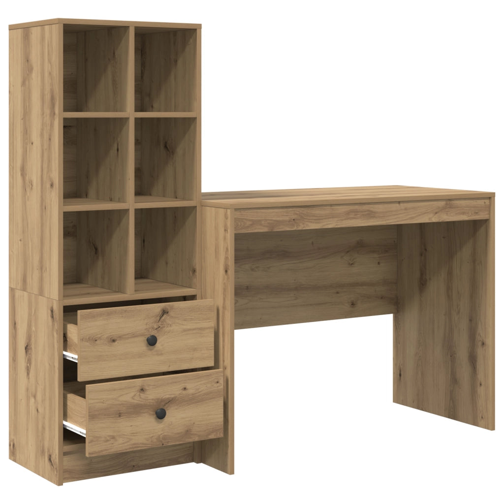 Scrivania con Magazzino Quercia Artigianale Legno Ingegnerizzato