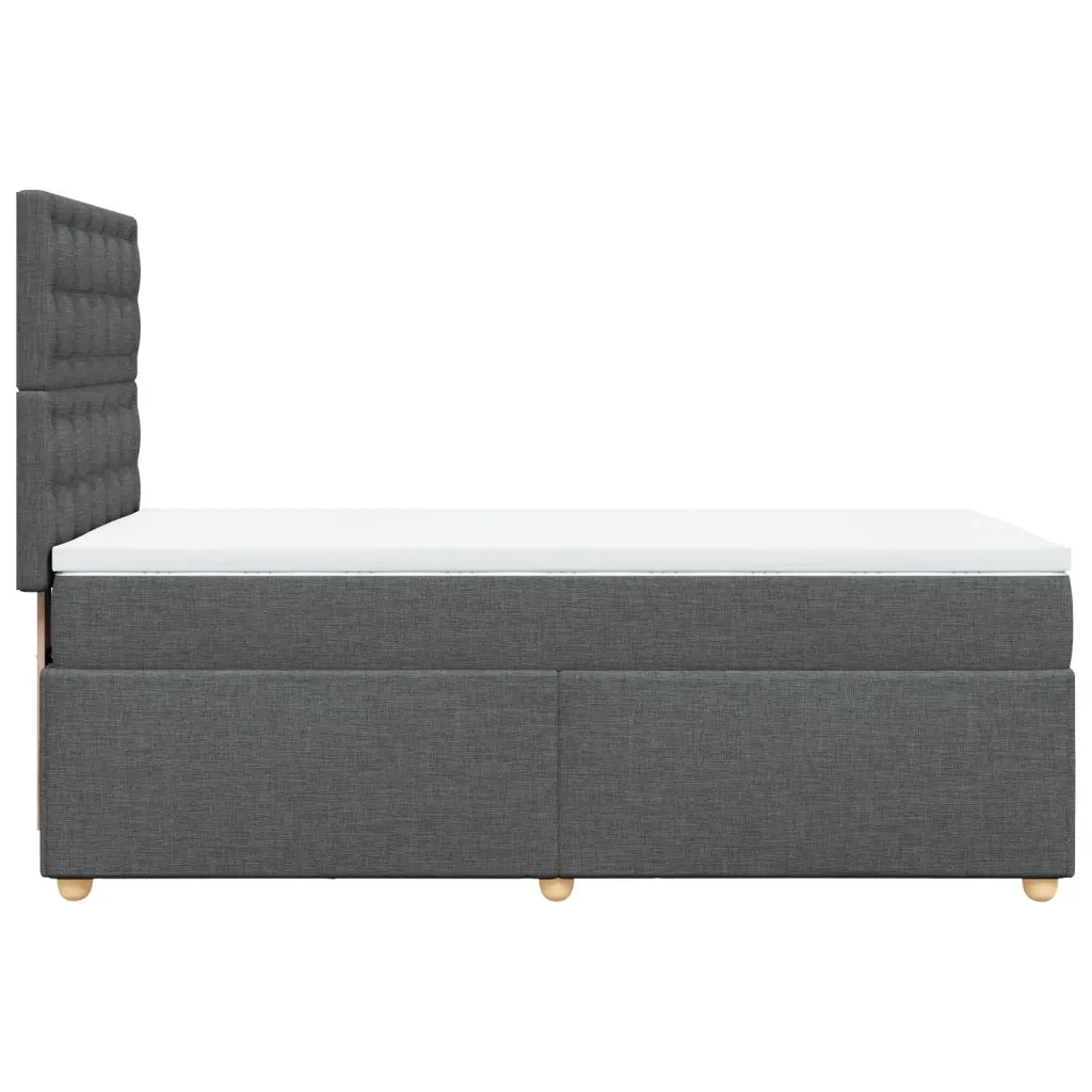 Giroletto a Molle con Materasso Grigio Scuro 90x200 cm Tessuto 3291178