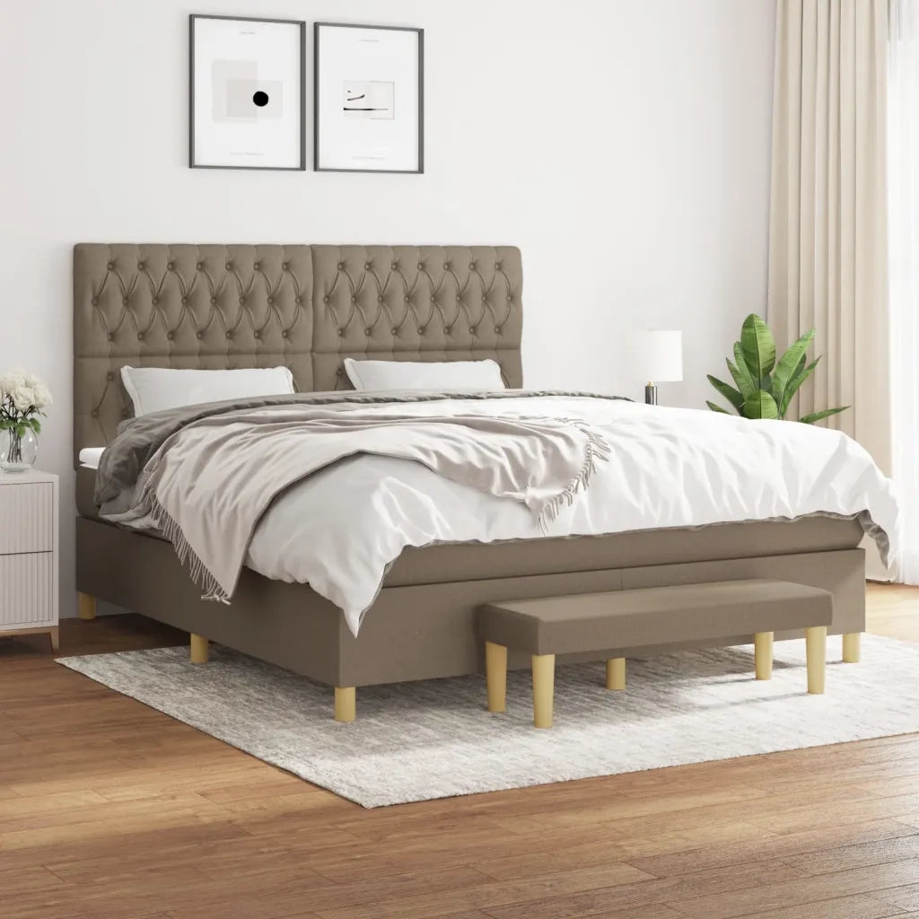 Giroletto a Molle con Materasso Tortora 180x200 cm in Tessuto 3137417