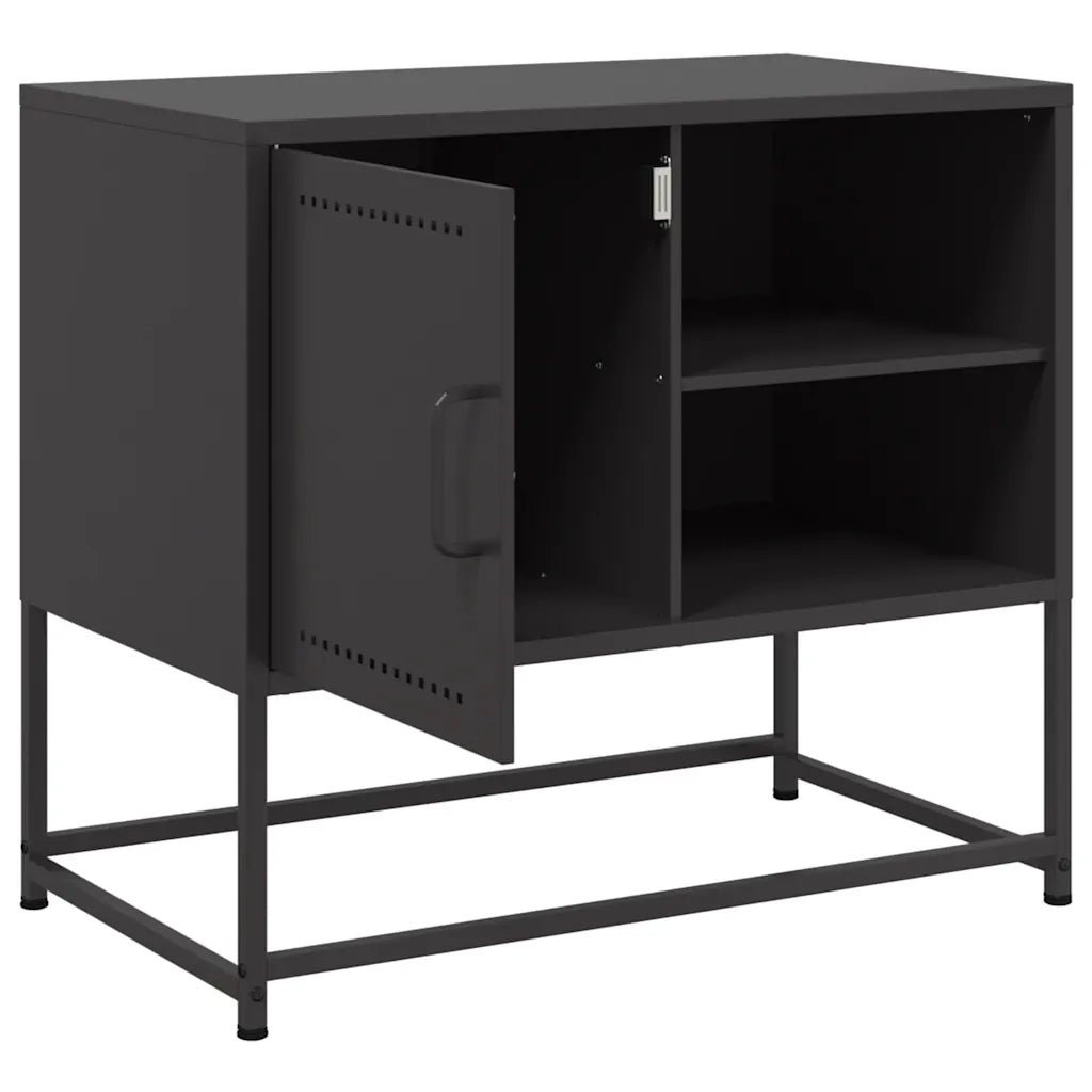 Mobile TV Nero 68x39x60,5 cm in Acciaio 846518
