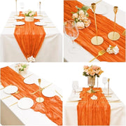 Telaio di Tavolo Runner - Boho Telaio di Tavolo - Decorazione Festa - Stile Rustico - 15 pezzi 90x300cm - Arancione
