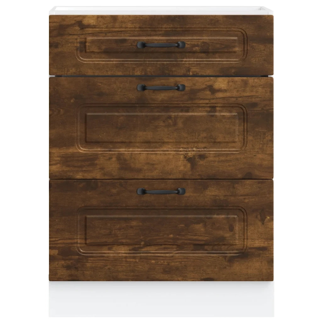Base da Cucina Kalmar Rovere Fumo in Legno Multistrato 854284