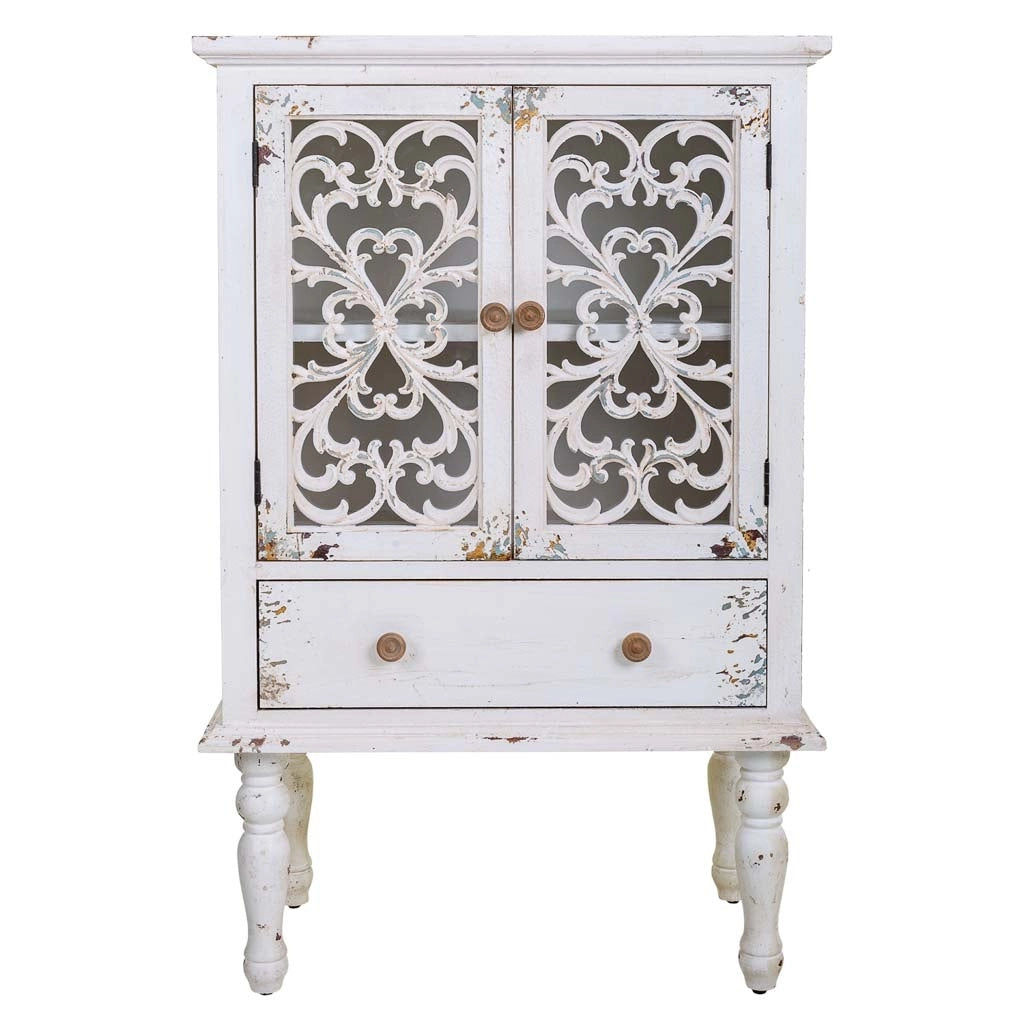 Vetrina in legno bianco 71x40x111h