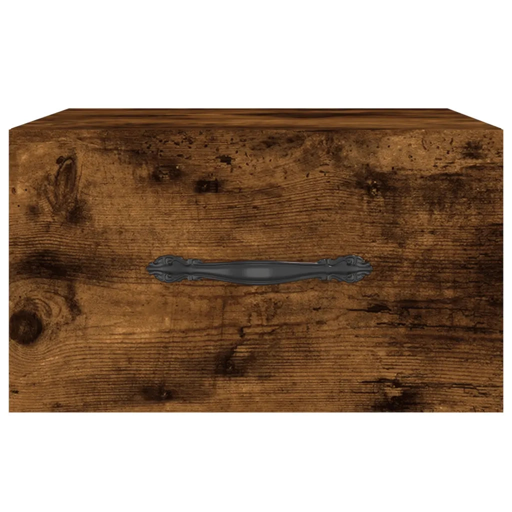 Comodini a Muro 2 pz-Set di 2 Tavolino da notte Rovere Fumo 35x35x20 cm 589805