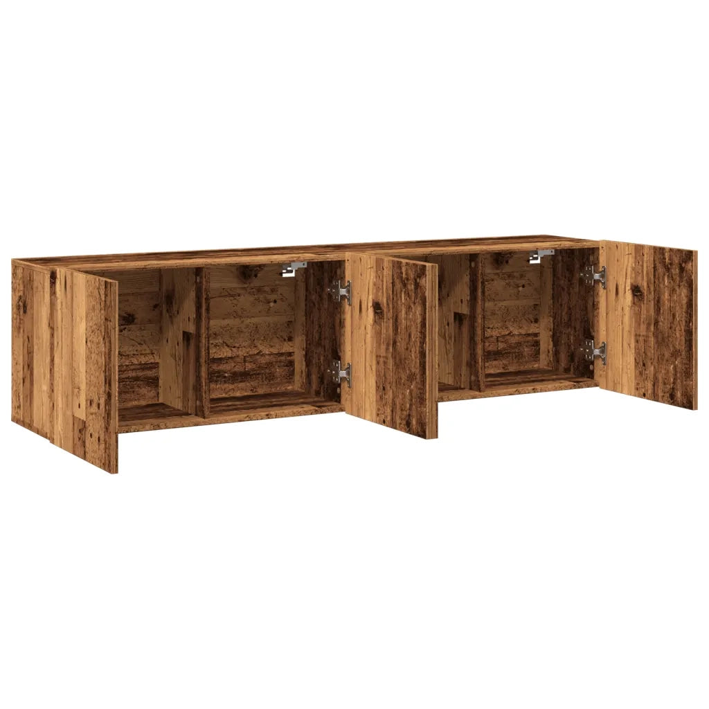 vidaXL Mobili TV a Parete 2pz Legno Antico 80x30x41 cm